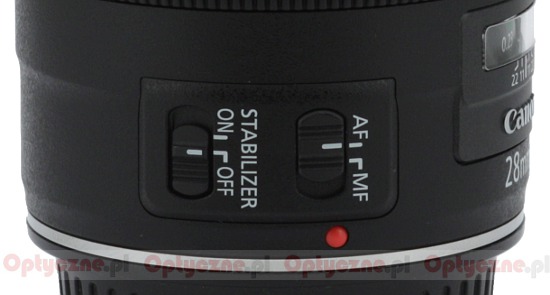 Canon EF 28 mm f/2.8 IS USM - Budowa, jako wykonania i stabilizacja
