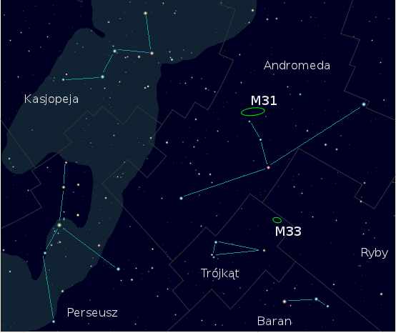 Niebo przez lornetk - Galaktyka Trjkta - M33