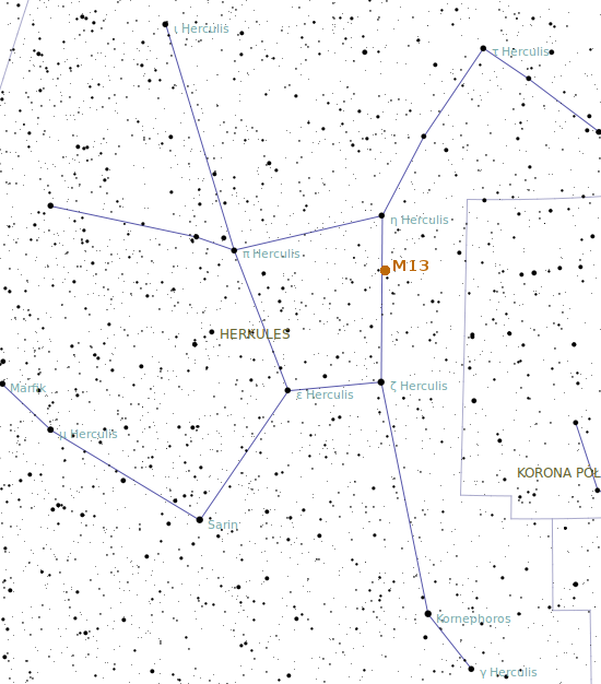 Niebo przez lornetk - M13 - Gromada kulista M13