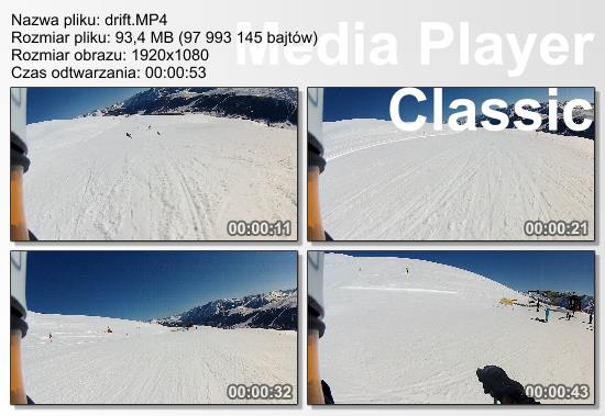 Test kamer sportowych - Sporty zimowe - jazda na nartach