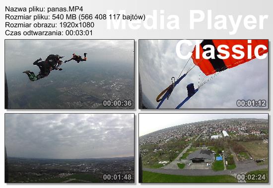 Test kamer sportowych - Sporty ekstremalne - skoki spadochronowe