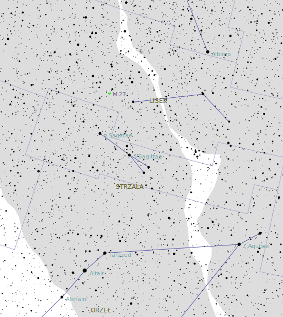 Niebo przez lornetk - M27 - Messier 27 czyli Hantle