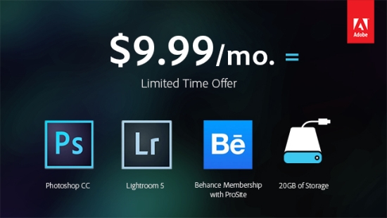 Adobe Photoshop i Lightroom za 10 dolarw w chmurze