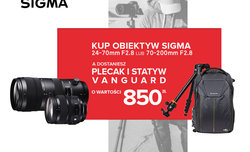 Plecak i statyw gratis przy zakupie obiektywu Sigma