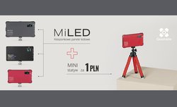 Lampy Quadralite MiLED z mini statywem za 1 zł Lampy Quadralite MiLED z mini statywem za 1 zł