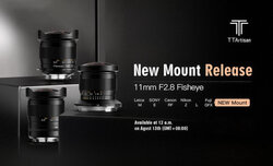 TTartisan 11 mm f/2.8 Fisheye z nowym mocowaniem