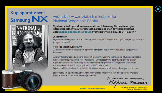 Warsztaty z National Geographic przy zakupie Samsunga NX