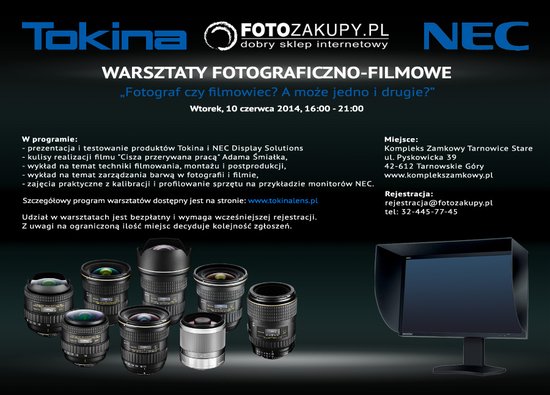 Bezpatne warsztaty fotograficzno-filmowe w Tarnowskich Grach