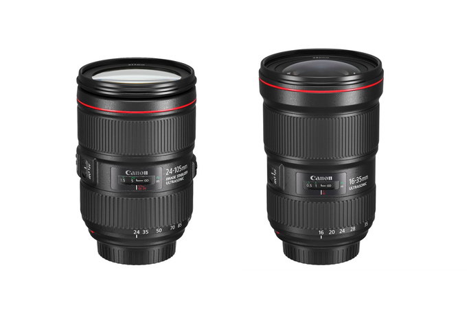 Canon EF 24-105 mm f/4L IS II USM oraz EF 16-35 mm f/2.8L III USM