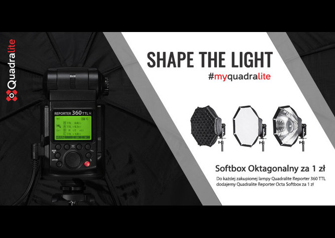 Promocja Quadralite - softbox za 1 z przy zakupie lampy Reporter 360 TTL