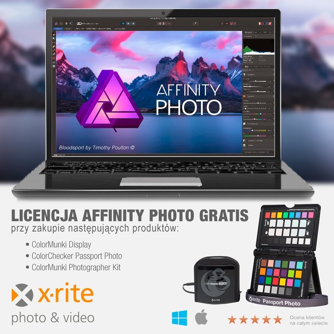 X-Rite - pena licencja Affinity Photo przy zakupie wybranych produktw