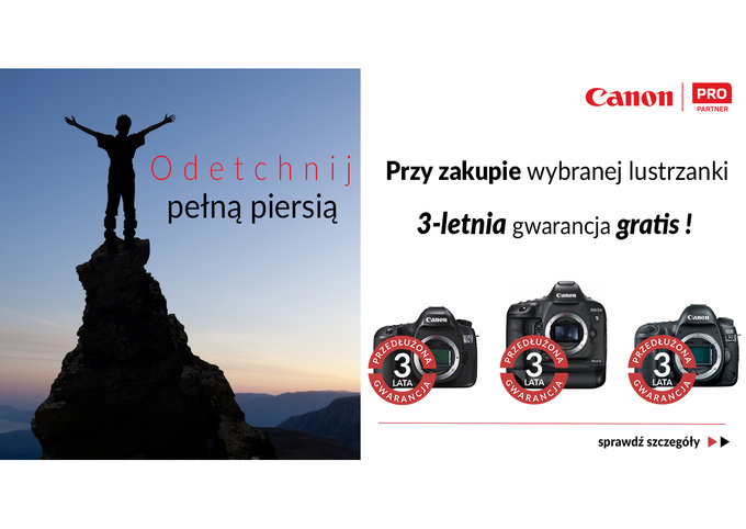 Przeduenie gwarancji na penoklatkowe lustrzanki Canon