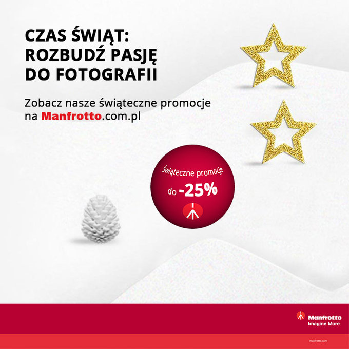 witeczna promocja Manfrotto - rabaty na akcesoria fotograficzne