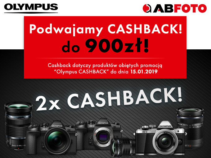 Olympus - podwjny cashback take w AB FOTO