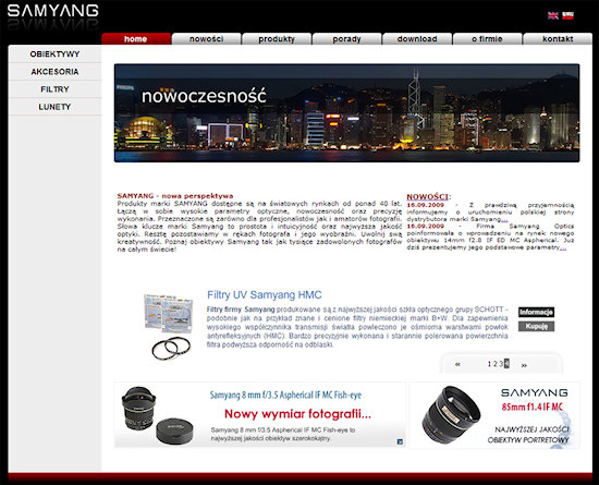 Polska strona Samyang Optics