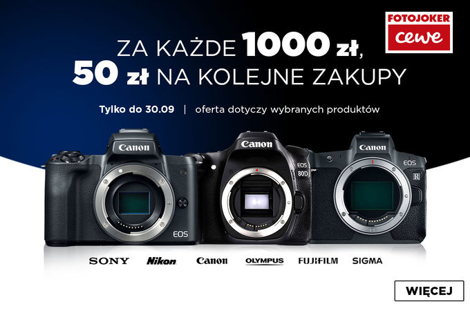 Za kade 1000 z 50 z na kolejne zakupy w sklepach CEWE Fotojoker