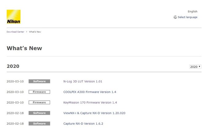 Aktualizacje oprogramowania dla urzdze Nikona
