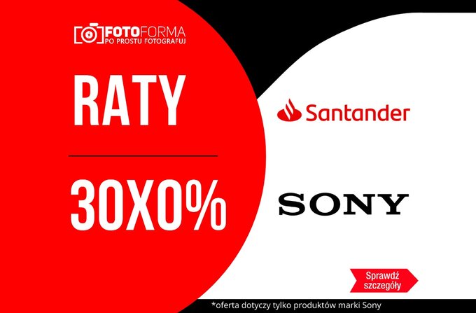 Raty 0 procent na produkty Sony w sklepie Fotoforma