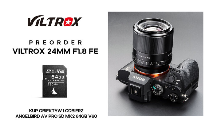 Viltrox AF 24 mm f/1.8 FE z kart� AngelBird 64GB V60