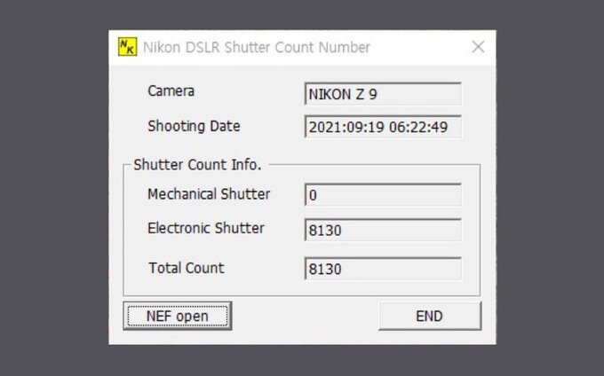 Nikon Shutter Count 3.0