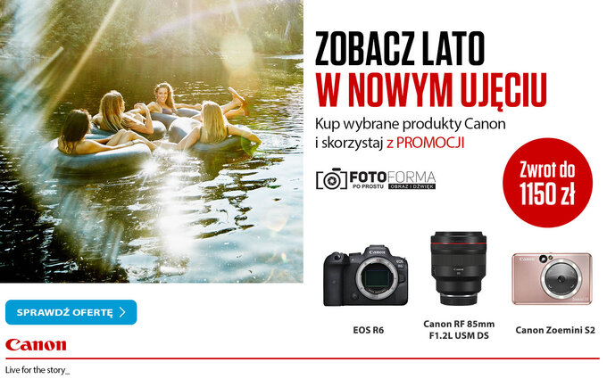 Letnia promocja Canon Cashback w sklepie Fotoforma.pl