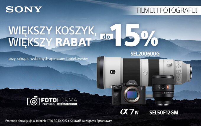Wikszy koszyk, wikszy rabat - promocja Sony w sklepie Fotoforma