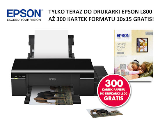300 arkuszy papieru Epson Glossy Photo Paper gratis 