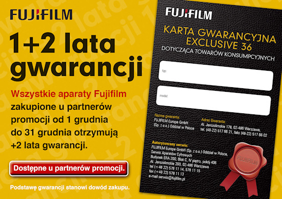 3 lata gwarancji na aparaty Fujifilm
