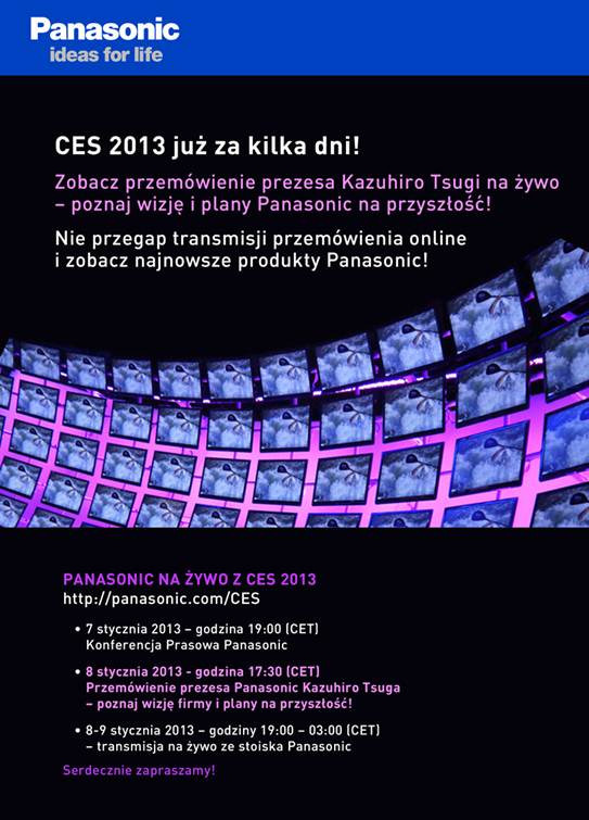 Panasonic CES 2013 - na ywo online