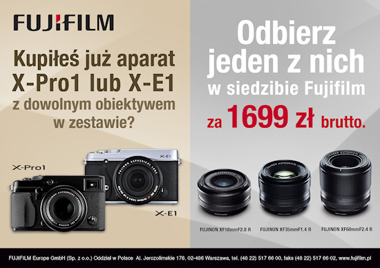 Odbierz obiektyw Fujinon X za 1699 z brutto