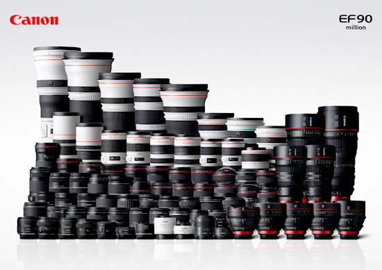 Canon wituje wyprodukowanie  90 mln obiektyww EF
